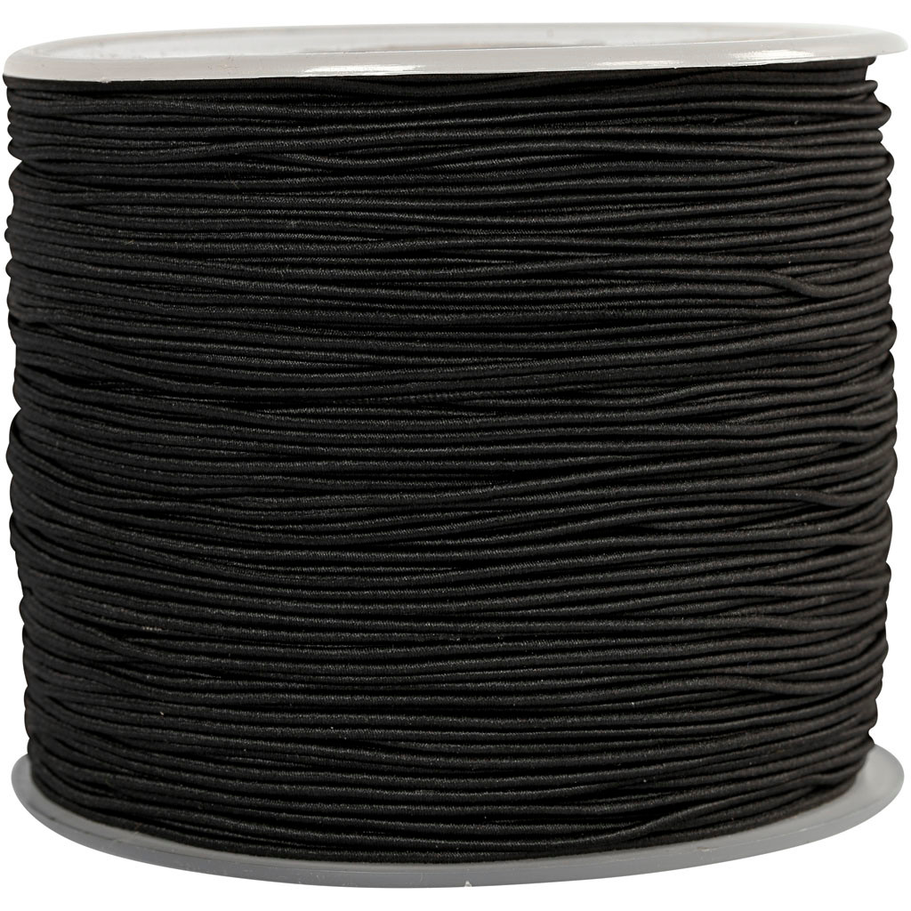 Elastiksnor 1 mm sort | 250 meter