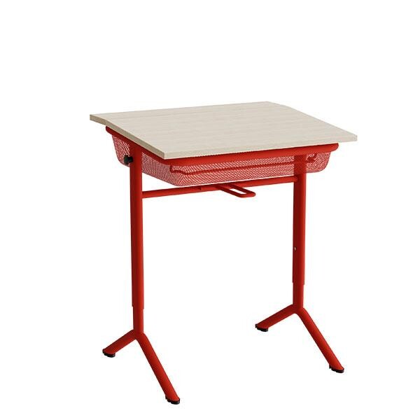 Elevbord Atlas 1128, 650x550mm, lyddæmpende eg højtrykslaminat, rødt stel
