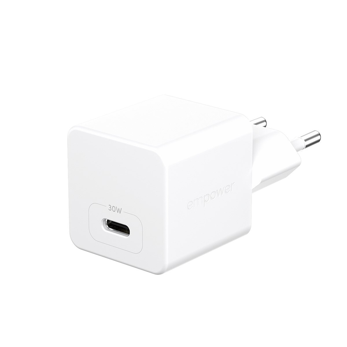 Oplader, Empower by PanzerGlass, Turbo, 30W, USB-C, EU stik, Hvid