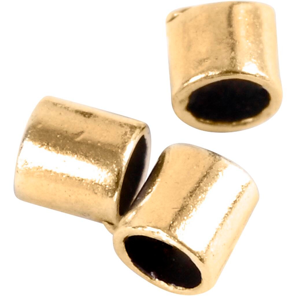 Enderør, str. 2x2 mm, hulstr. 1,4 mm, forgyldt, 80stk.
