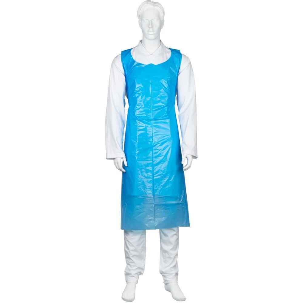 Engangsforklæde - ABENA 160x110cm - LDPE - Blå - 150 stk