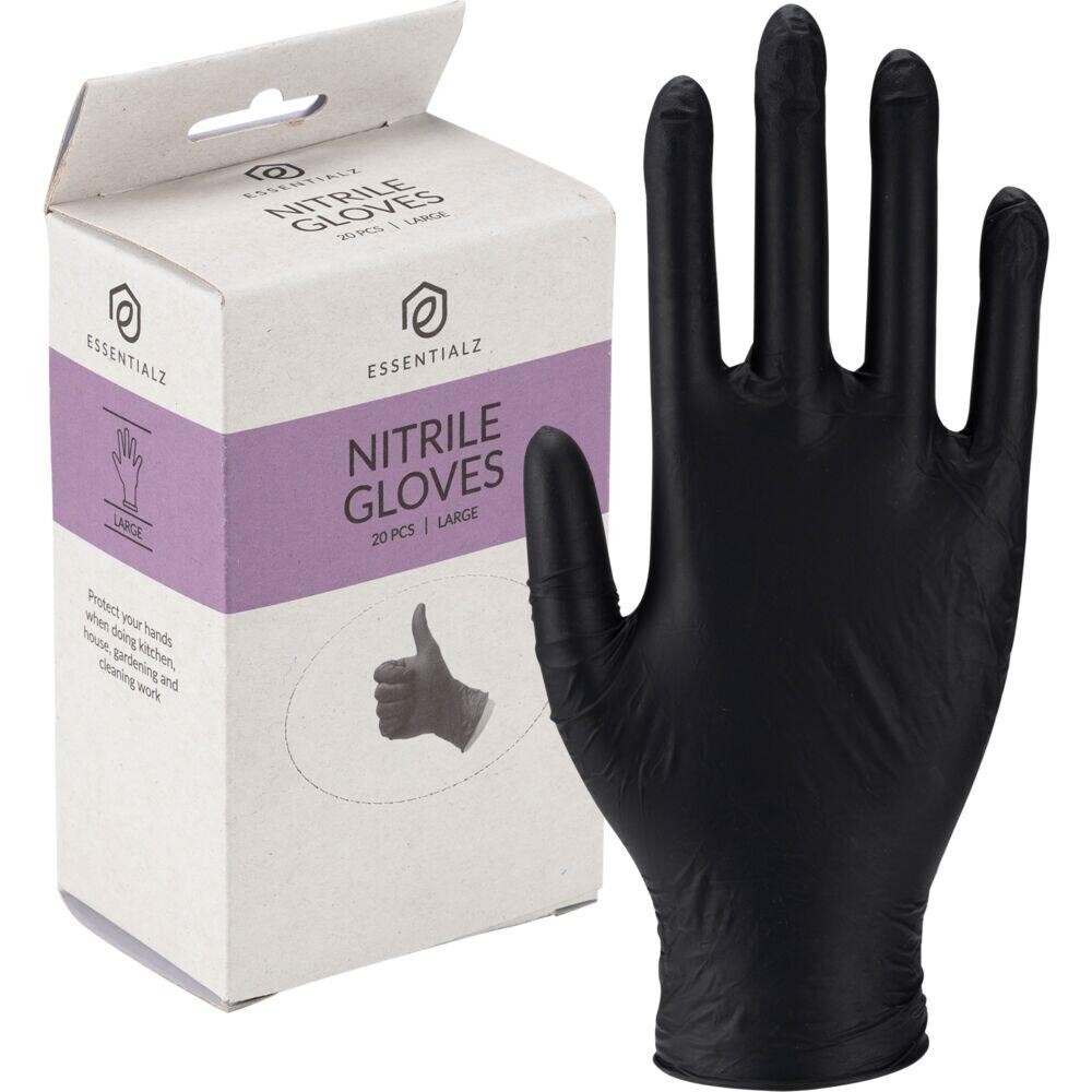 Engangshandsker – Essentialz – nitril – sort – pudderfri – str. XL – 200 stk