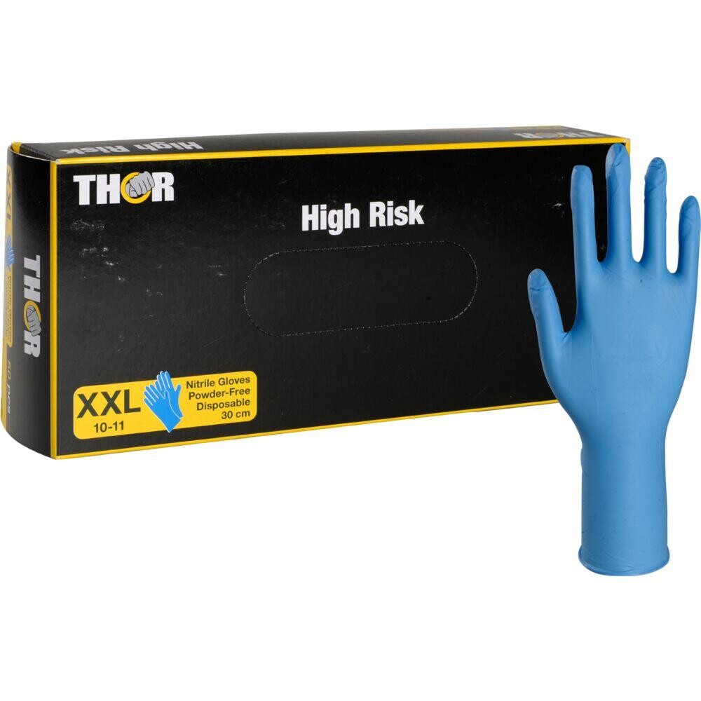 Engangshandske - THOR High Risk XXL - Nitril - Blå - Pudderfri - 500 stk