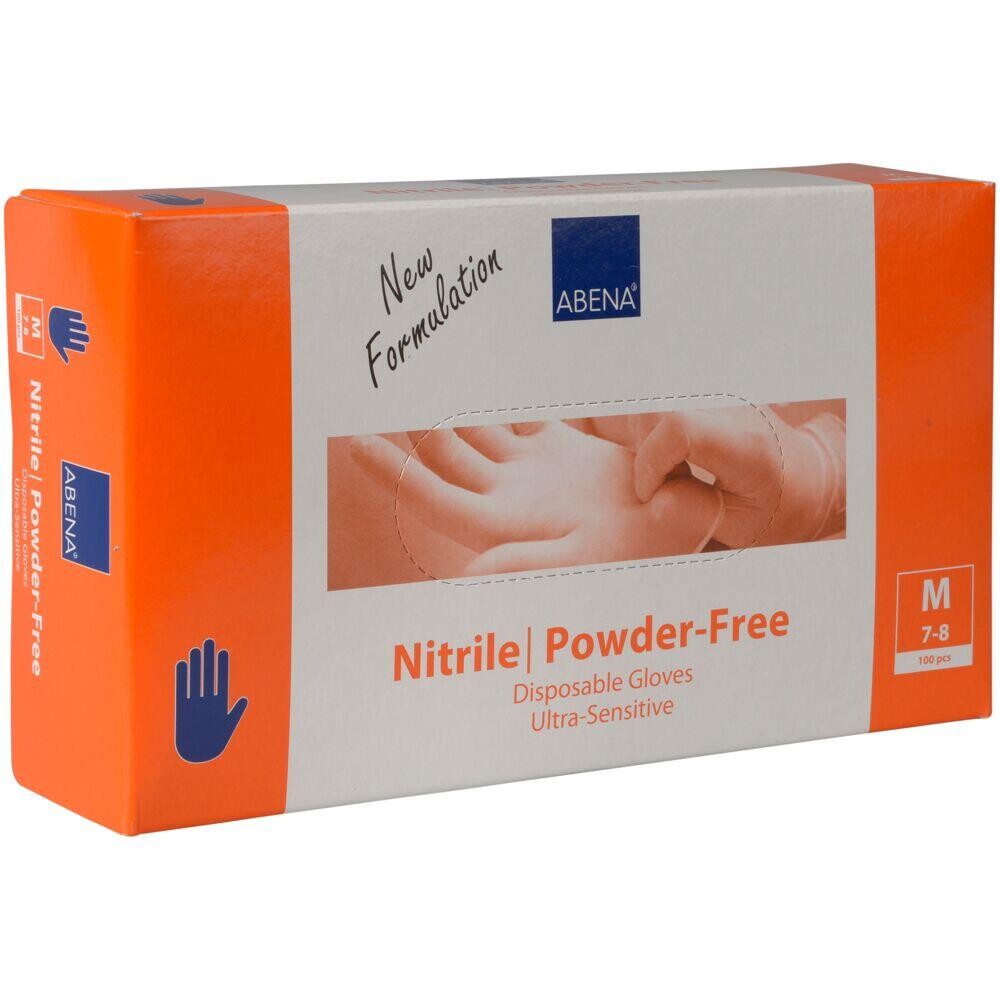 Engangshandsker, Ultra sensitive, Pudderfri, Str. M, Nitril, Blå, Abena - 100 stk