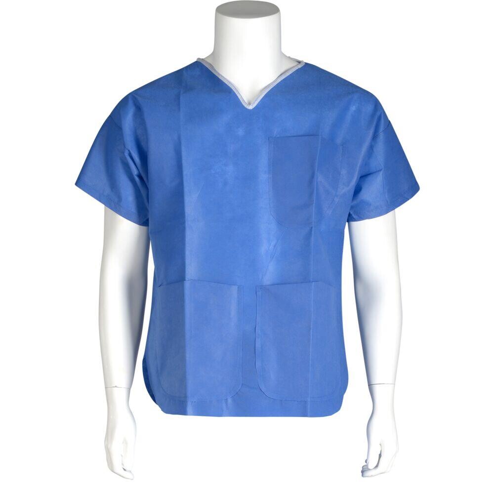 Engangsuniform, bluse, ABENA Excellent, L, mørkeblå, SMS, usteril, engangs - 100 stk