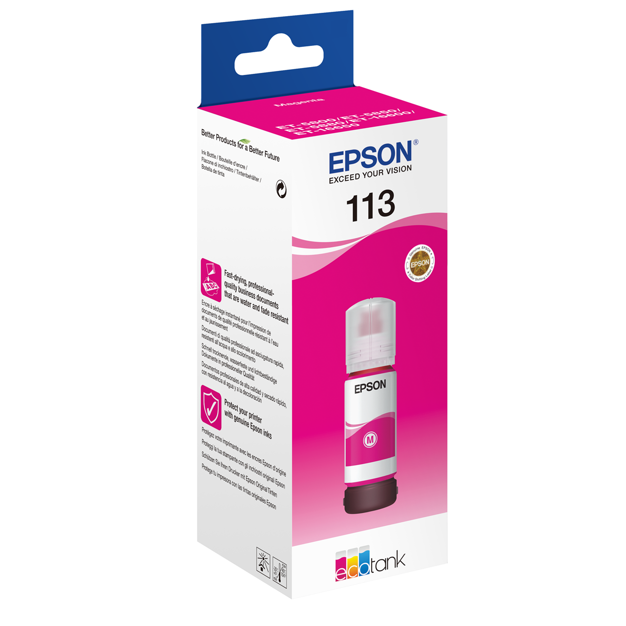 Epson 113 EcoTank pigmenteret magenta blækflaske