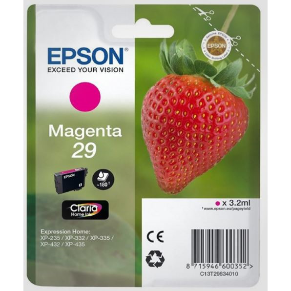 Epson 29, Blækpatron, Magenta, 3,2 ml