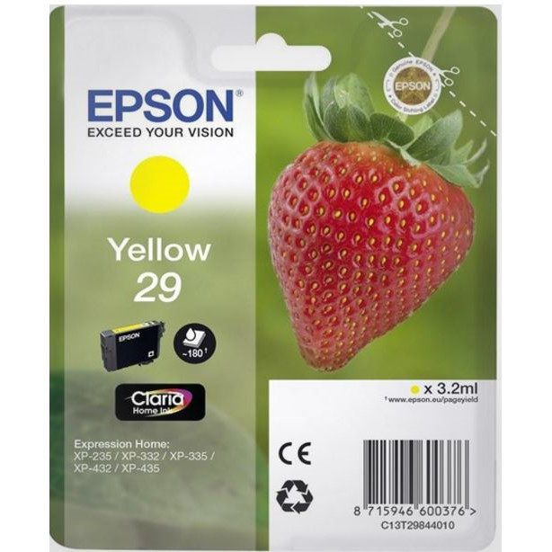 Epson 29, Blækpatron, Gul, 3,2 ml