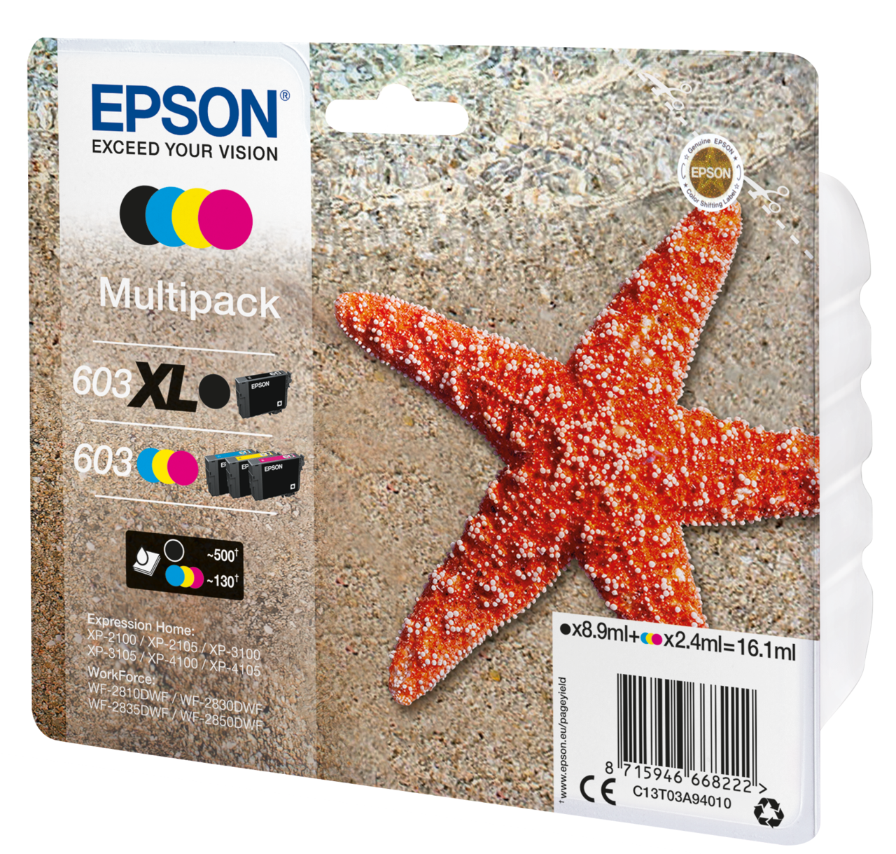 Epson T03U 603XL, Blækpatron, Sampak