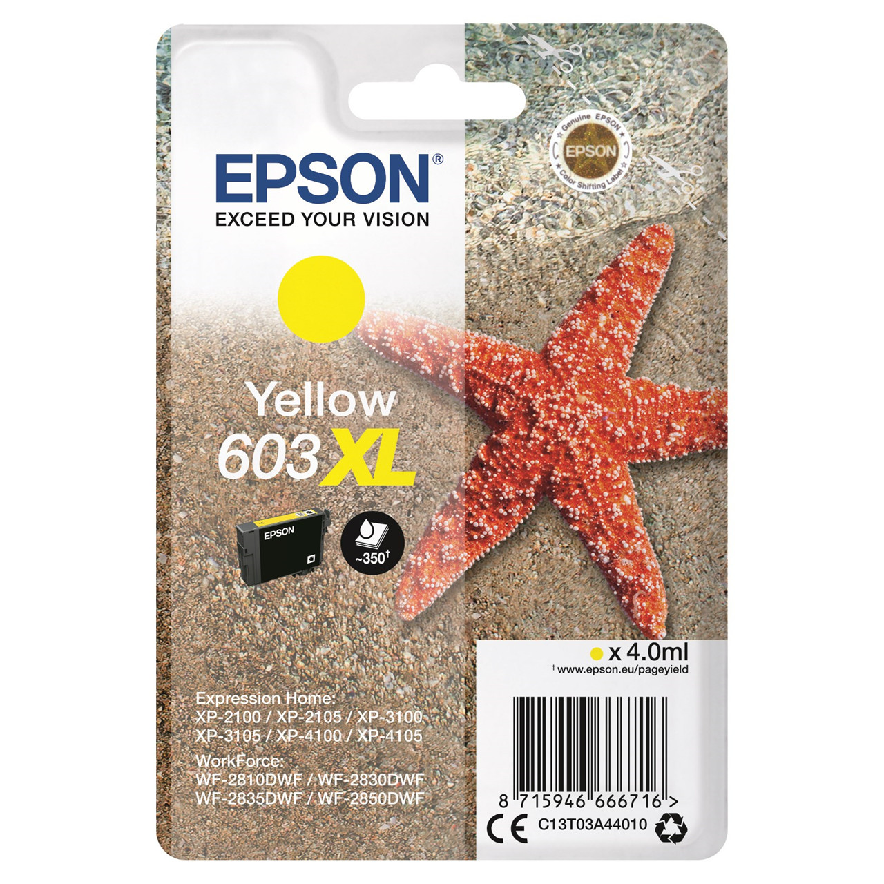 Epson T03U 603XL, Blækpatron, Gul