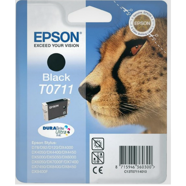 Blækpatron - Epson T0711 - Sort - 7,4 ml