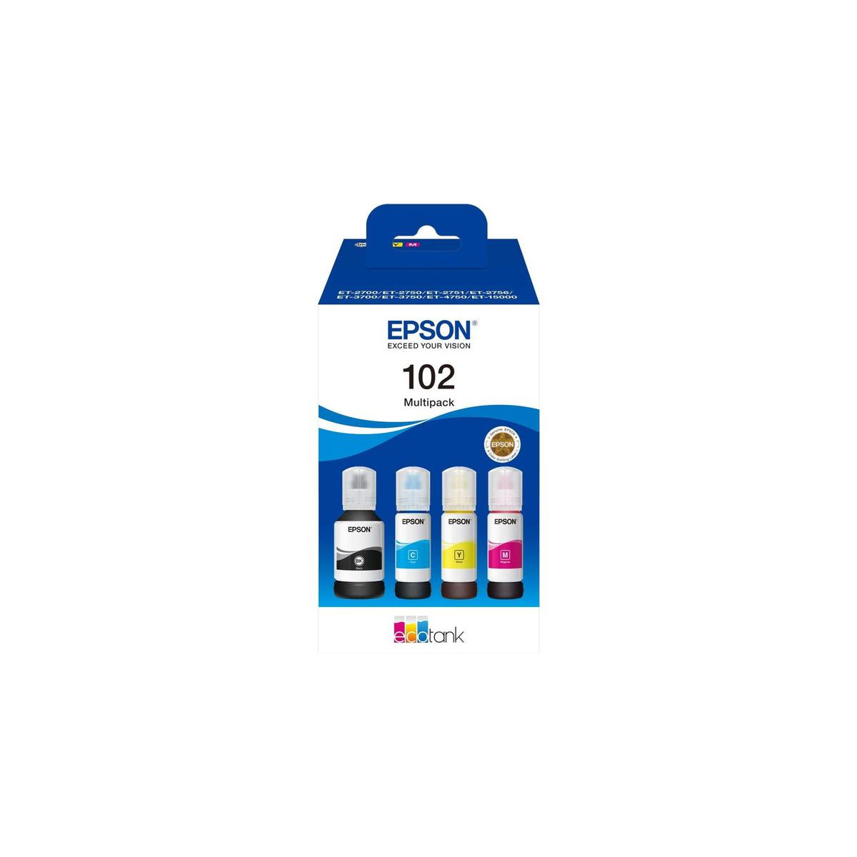 Epson T102 EcoTank, Blækpatron, Sampak - 4 Farver
