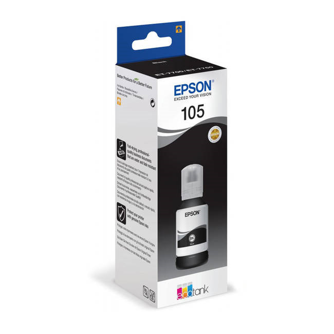 Epson T105 EcoTank sort blækflaske