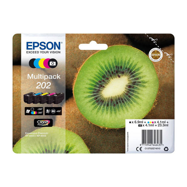 Epson T202, Blækpatron, Sort & Farve, Sampak