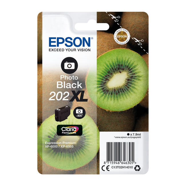 Epson T202 XL, Blækpatron, Sort, 6,5 ml