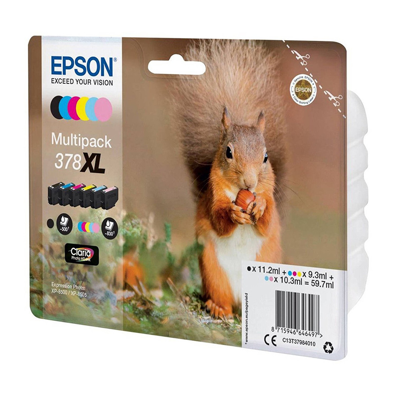 Epson T378 blækpatroner multipack 6 farver XL
