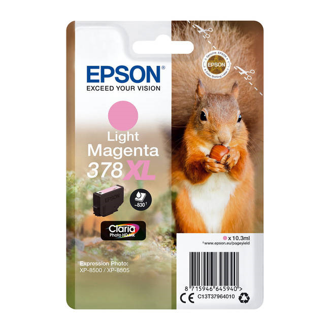 Epson T3788 Light Magenta Ink Cartridge XLEpson T3788 blækpatron light magenta XL