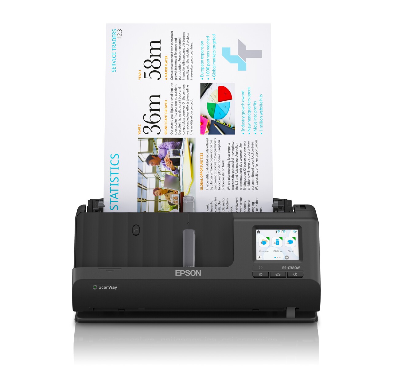 Fotoscanner - Epson Workforce ES-C380W - Kompakt Netværksscanner