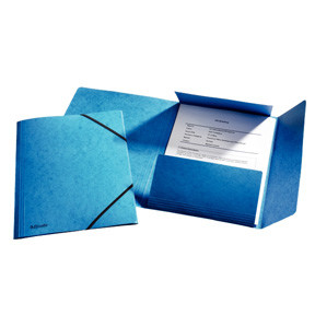 25 stk. Esselte 3-flap Folder w/elastic A4 blue