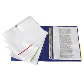 Signallomme - Esselte Pocket Col. Edge - A4 - Blå kant - 105 my - 100 stk