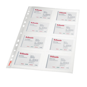 Esselte Pocket BusinessCard clear 105my A4 (10)