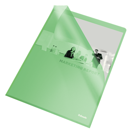 Mappe - Esselte Folder Stand - Præget 105my - A4 - Grøn - 100 stk