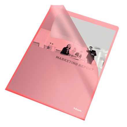 Mappe - Esselte Folder Standard - Præget 105my - A4 - Rød - 100 stk