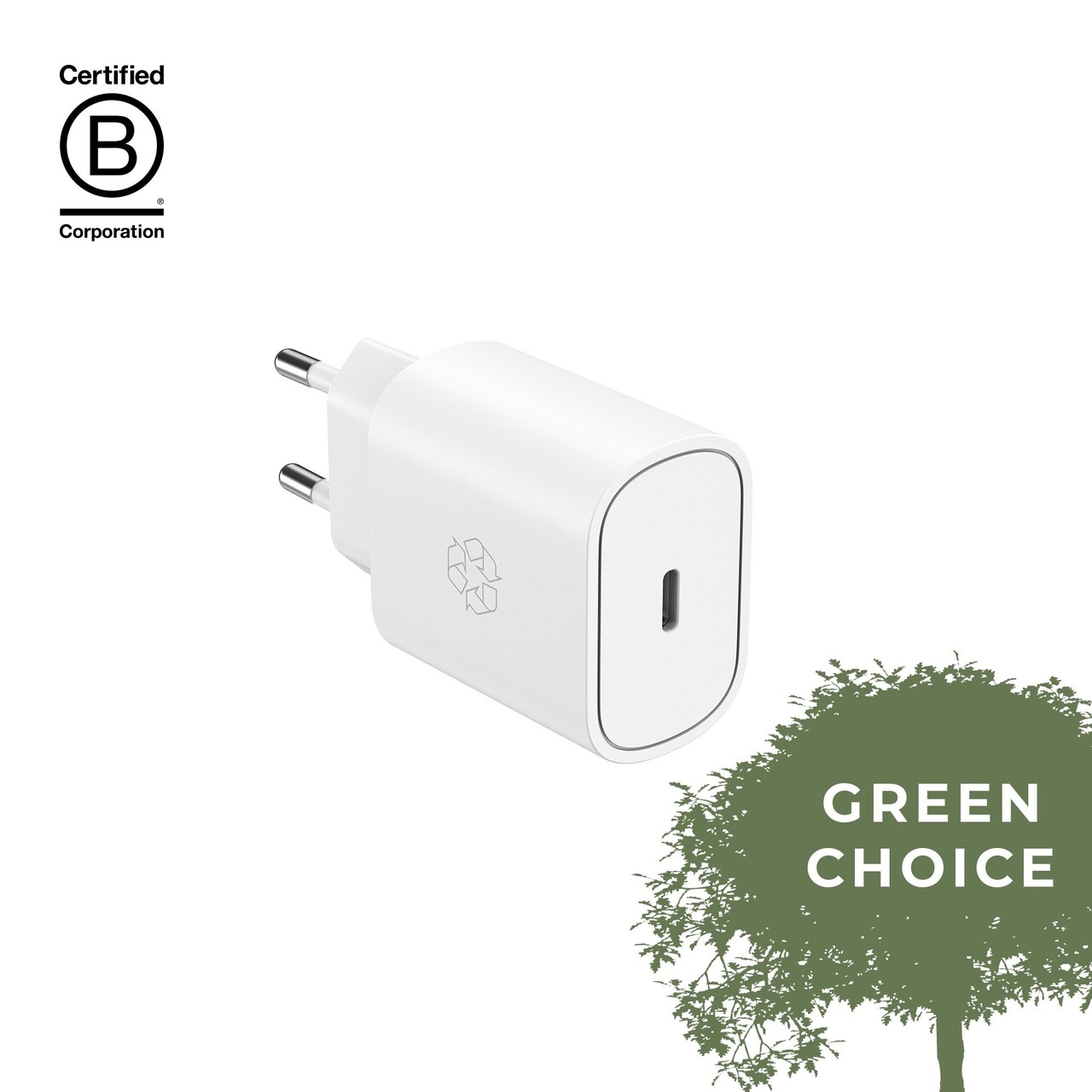 Oplader ËSSENTIALS by Upström 25W USB-C Power Adapter (bulk) hvid - Køb minimum 40 stk.