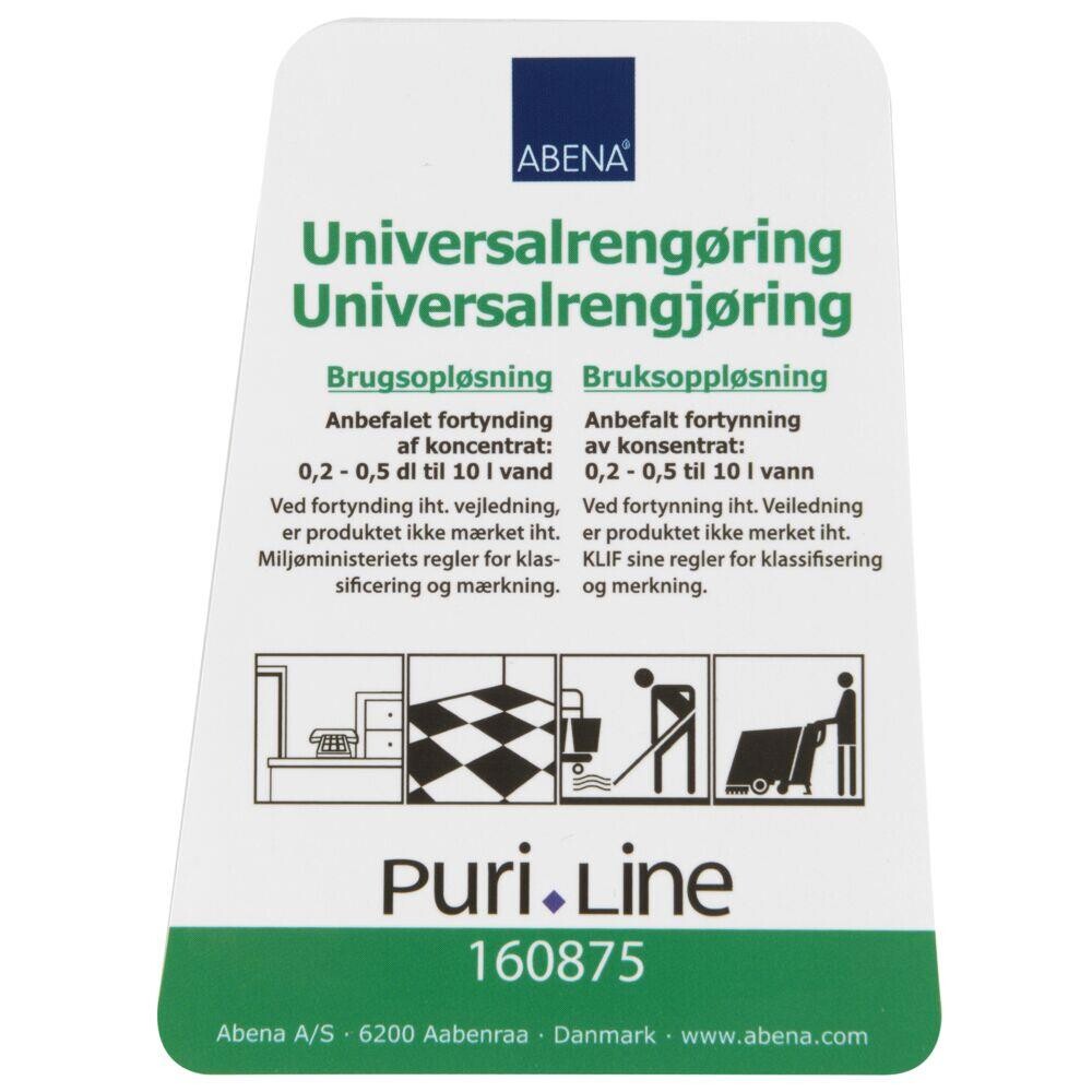 Etiket, ABENA, til Universalrengøring