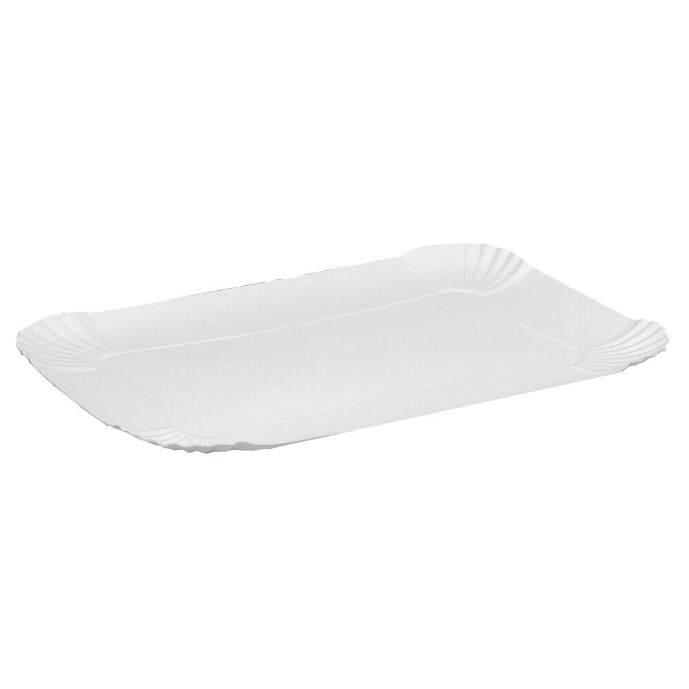 Fad 43x30x2cm hvid pap - 100 stk
