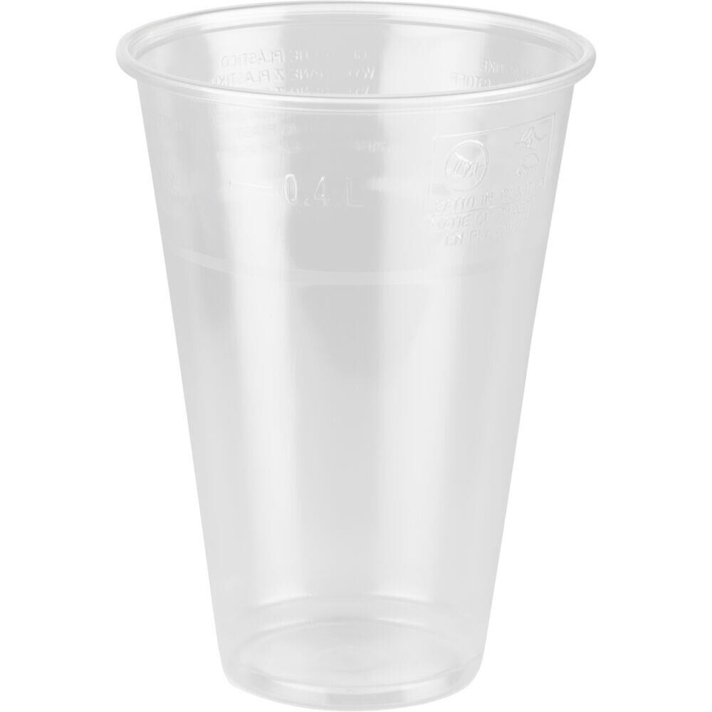 Fadølsglas Abena Gastro - 12,9 cm - Ø 9,5 cm - 40 cl - Klar PP - 1000 stk.