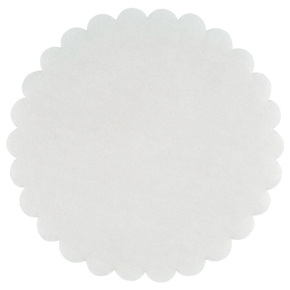 Fadpapir Ø18cm 40 g|m2 hvid papir præget rund - 500 stk