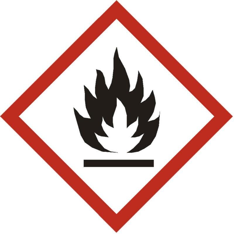 Fareetiket Brandfarlig rød/hvid 100x100mm CLP 250stk