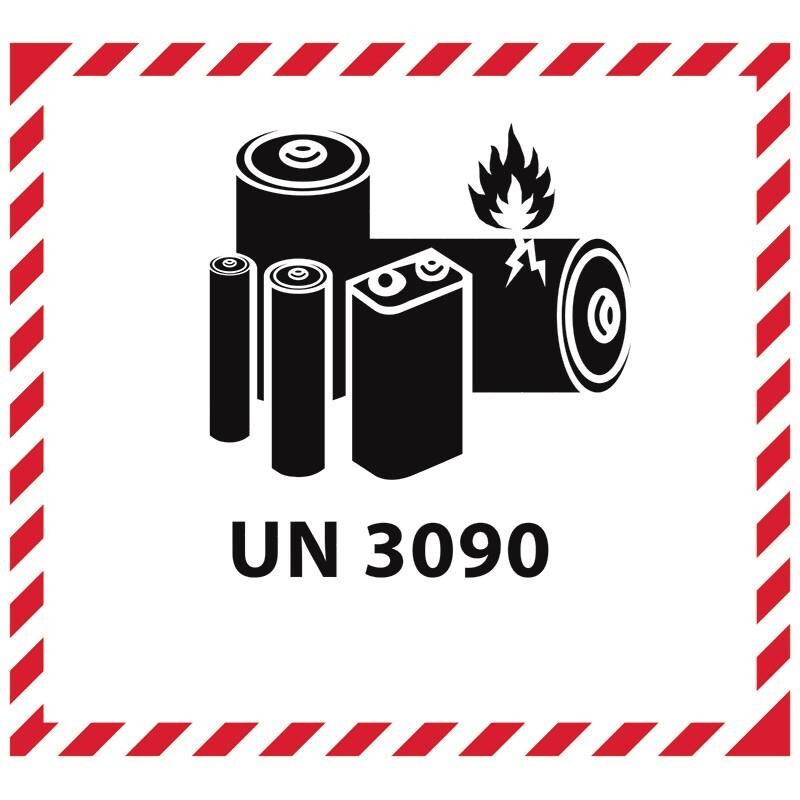 Fareetiket UN3090 120x110mm ADR 250stk/rul - 6 ruller