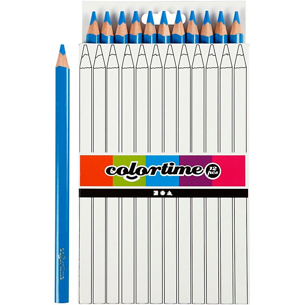Farveblyanter Colortime blå Jumbo 12stk