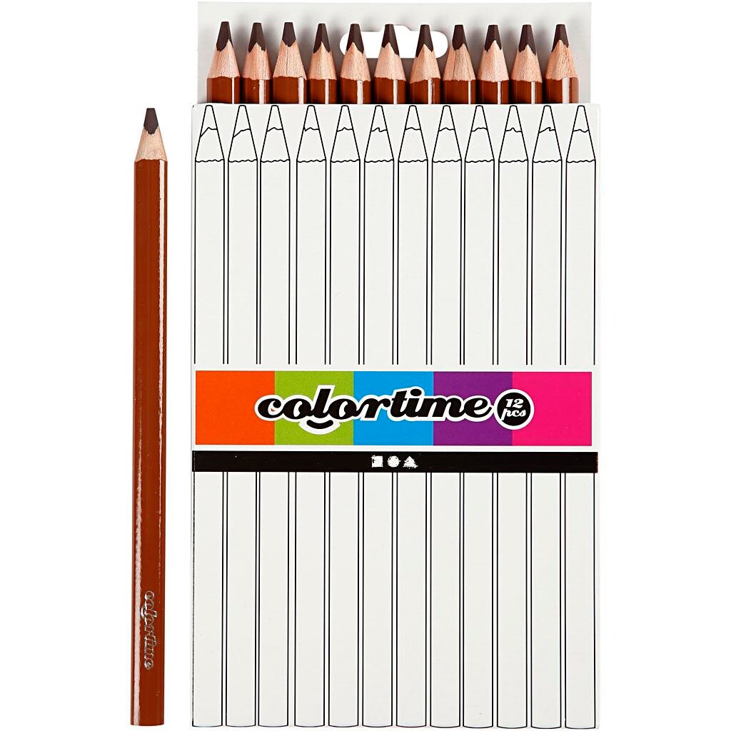 Farveblyanter Colortime brun Jumbo 12stk