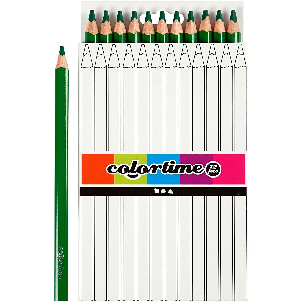 Farveblyanter Colortime grøn Jumbo 12stk