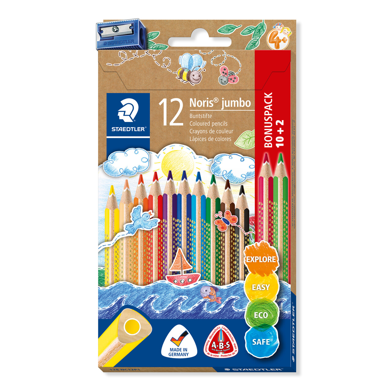 Farveblyanter Staedtler Noris Jumbo trekant ass 12stk