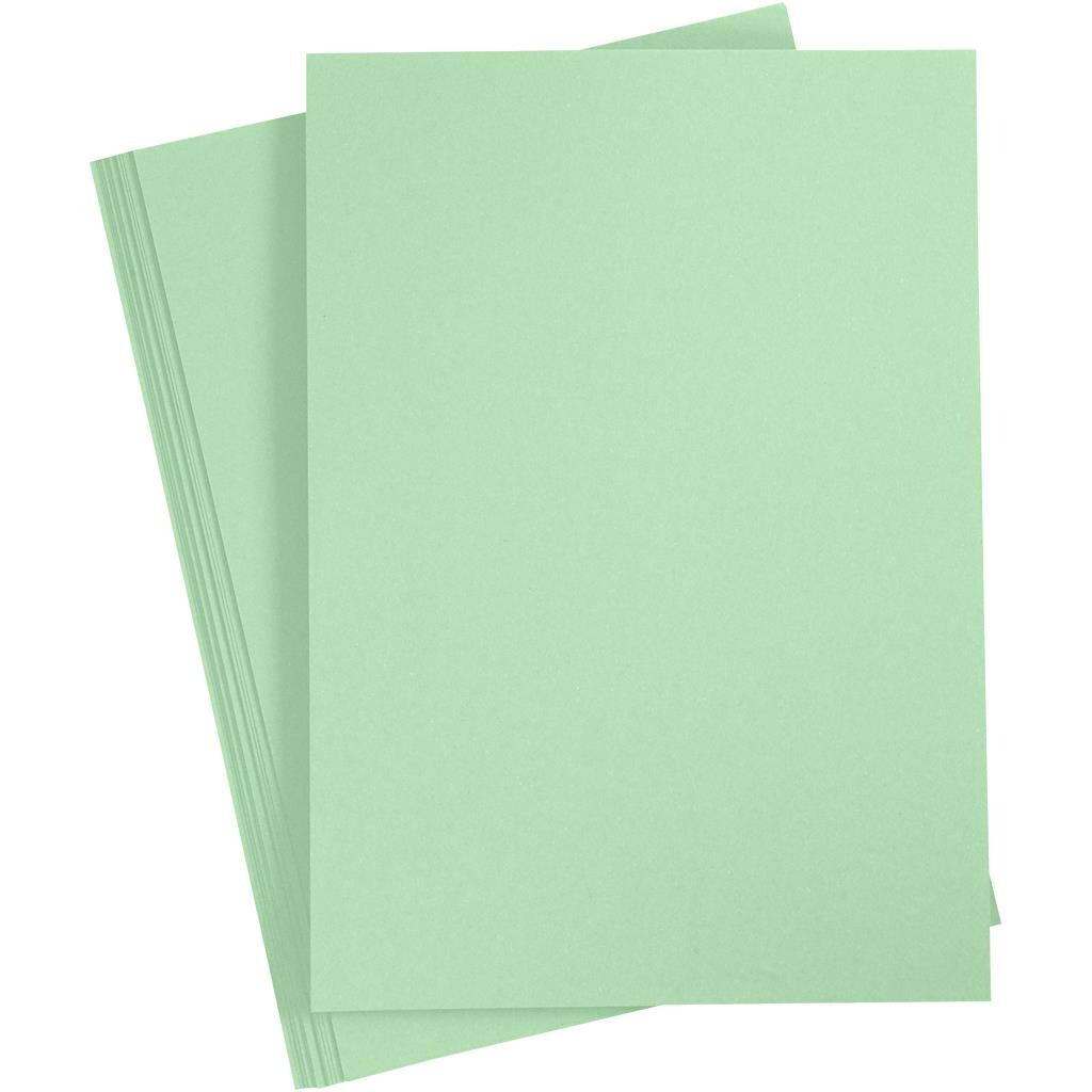 Farvet Papir A4 210x297 mm, 80 g, lys grøn, 20stk.