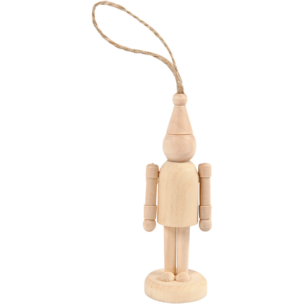 Julenisse - Figur nissehue H: 9 cm birk - 1stk.