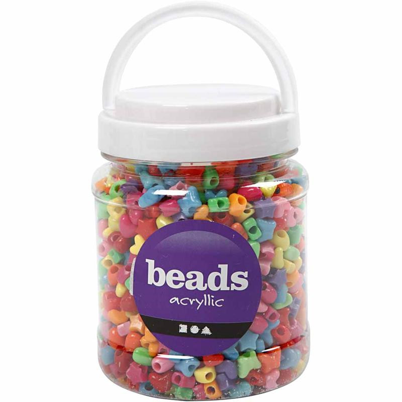 Beads Figurmix, dia. 10 mm, hulstr. 3,5 mm, ass. farver, 400 g, 700ml