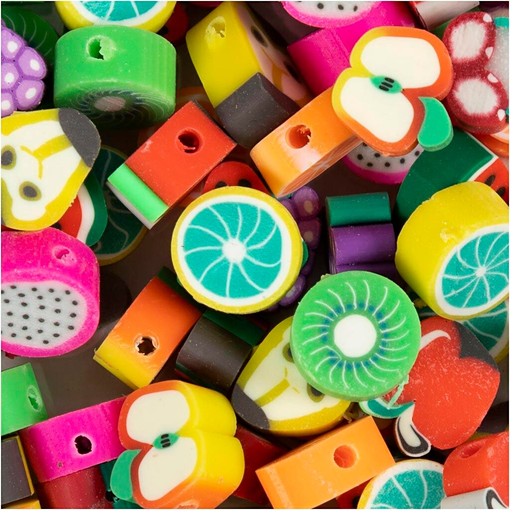 Figurperler Frugt diam. 10 mm hulstr. 1,5 mm 60 stk