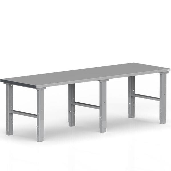 Filebænk 2500x800 mm stål bordplade