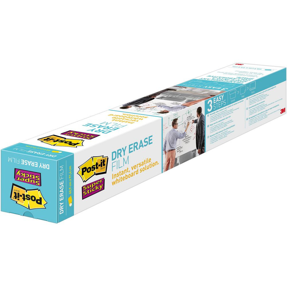 Super Sticky Dry Eraser Film - Post-it 1,219 m x 2,438 m hvid