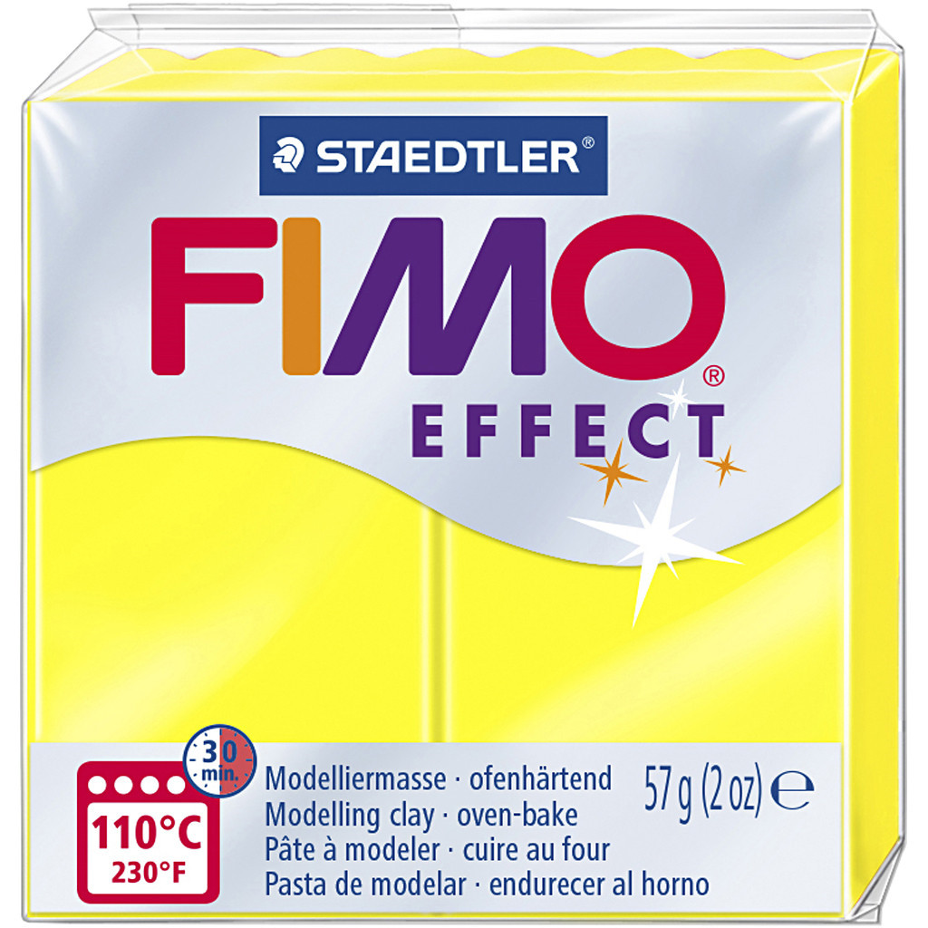 FIMO ler Effect, neon gul, 57g