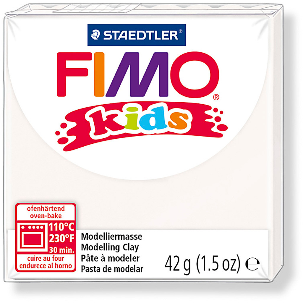 Fimo Ler Kids hvid - 42 gram
