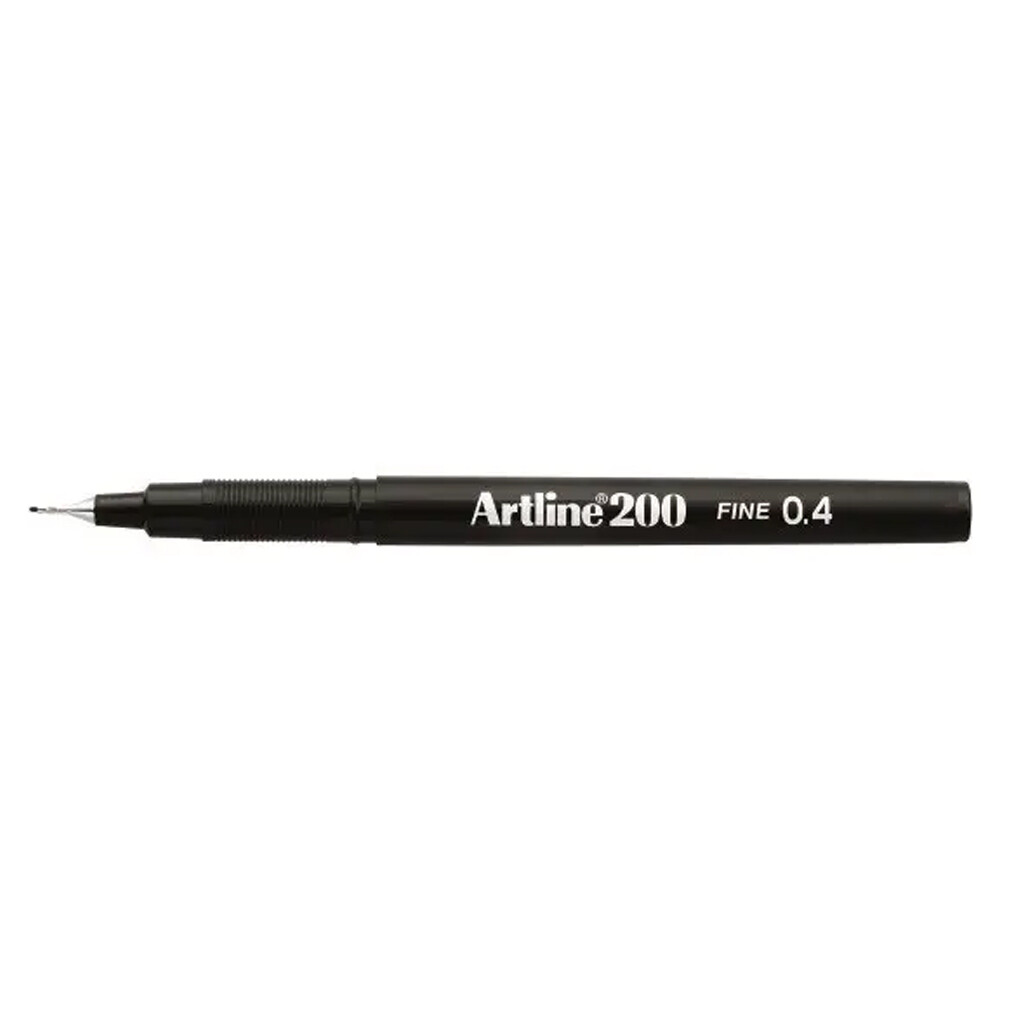 12 stk. Fineliner Artline 200 Fine 0.4 sort - Køb minimum 12 stk.