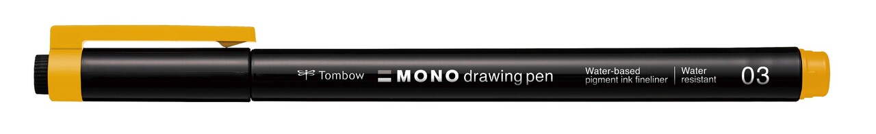 4 stk. Tus Fineliner Tombow MONO drawing 03 gul