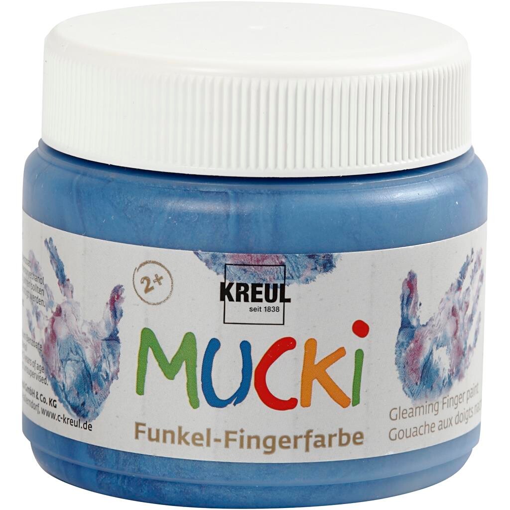 Fingermaling, metallic blå, 150ml