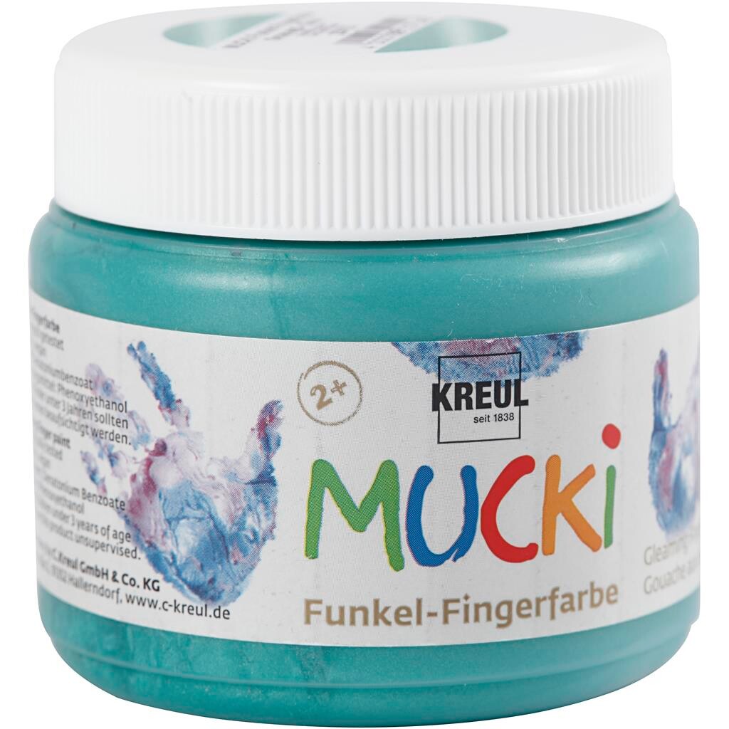 Fingermaling, metallic grøn, 150ml